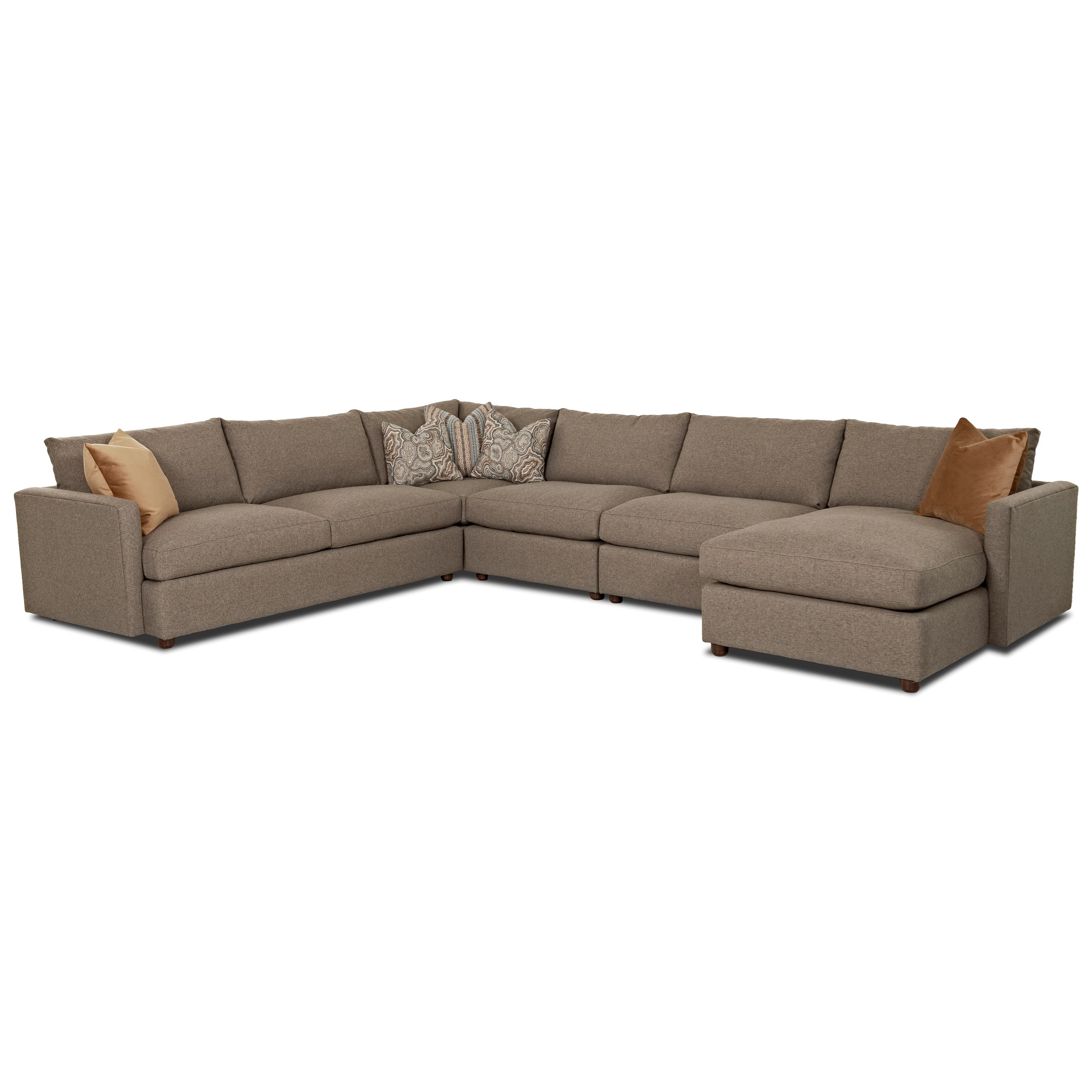 Klaussner Leisure Casual Sectional Sofa with RAF Chaise Wayside